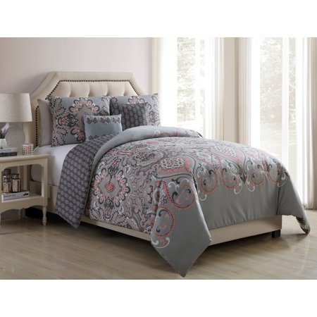 lot 17711 image: VCNY Home Amherst Boho Medallion 45 Piece Reversible Bedding Comforter Set with Decorative Pillows