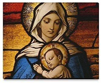 lot 17721 image: Christmas Decor Vingin Mary and Baby Jesus Christian Catholic Religious Gift Canvas Print Modern Wall Art for Home Decoration (20x16inch)