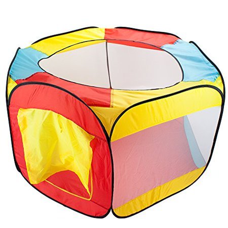 lot 17729 image: Hexagon Pop Up Ball Pit Tent with Mesh Netting and Carrying Case by Imagination Generation