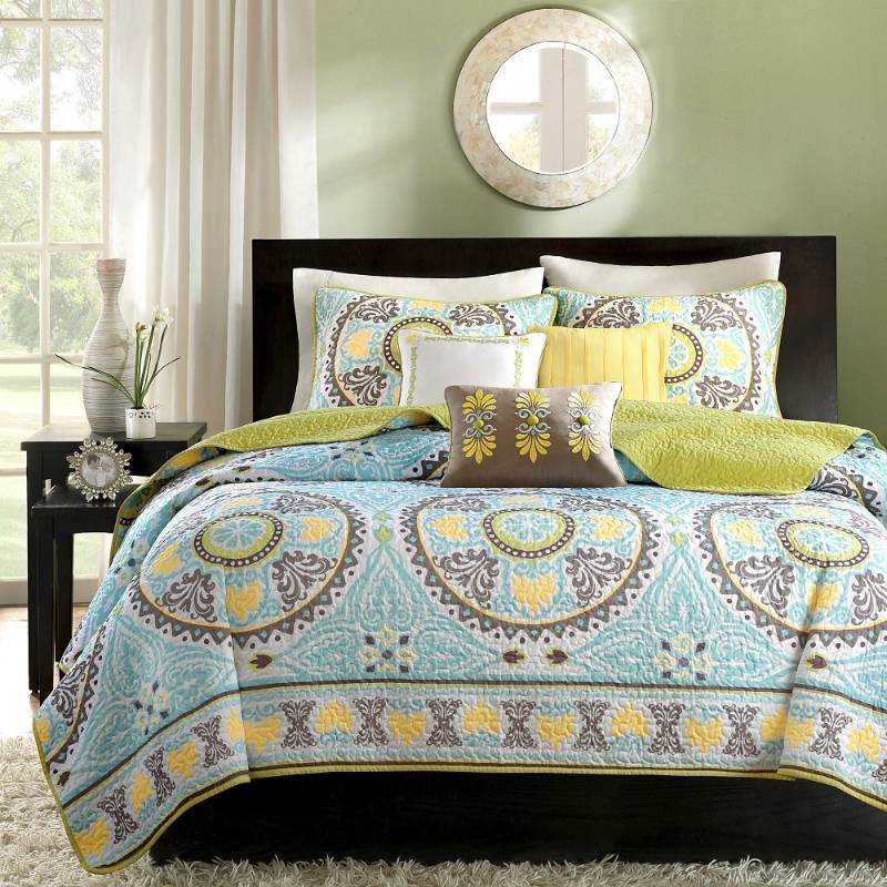 lot 17734 image: Madison Park Samara 6-Pc. FullQueen Coverlet Set Bedding
