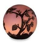 lot 17742 image: Plow Hearth Glowing 3d Pine Cone Globe - All-weather Resin - Indoor Outdoor Decor, Blue, New
