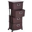 lot 17806 image: MaidMax 4 Shelf Rolling Storage Cabinets, Brown