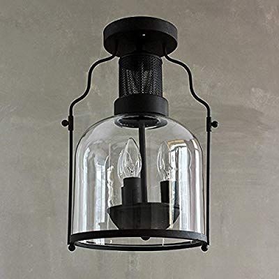 lot 17807 image: Ruanpu Industrial 8.66 Wide Pendant Light w Brown Frame