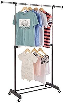 lot 17827 image: Richstar 2-Tier Adjustable Clothes Rolling Garment Rack