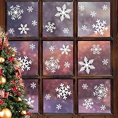 lot 17837 image: Window Clings Christmas Decals, Tree, Snowflakes, Stars, etc. New