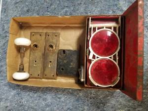 lot 14042 image: Antique Door Parts and Reflectors