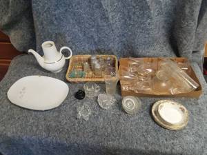 lot 14084 image: Vintage Tableware with Coke Glass