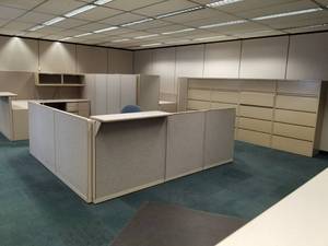 lot 5 image: Build an OfficeSteelcase Cubicles, Office Chairs, Conference Table, Lateral Cabinets, Whiteboards, Walls, Clocks, Carpet Tile, Mini Blinds, , Filing Cabinet, DesksSee Video Walk-throughTake as much as you want