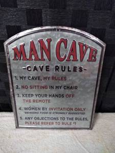 lot 1625 image: Man Cave Metal Wall Sign