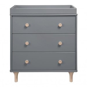 lot 1933 image: Kids Dresser Babyletto Lolly 3-Drawer Changer Dresser with Removable Changing Tray - GreyWashed Natural