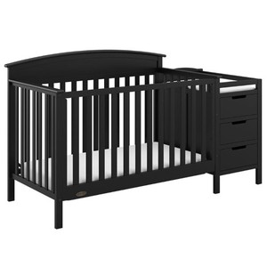lot 1936 image: Graco Benton 5 in 1 Crib and Changer Black