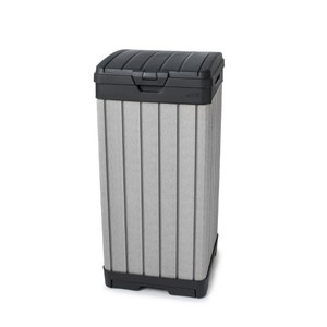 lot 2003 image: Keter Rockford Duotech Outdoor Trashcan, Gray