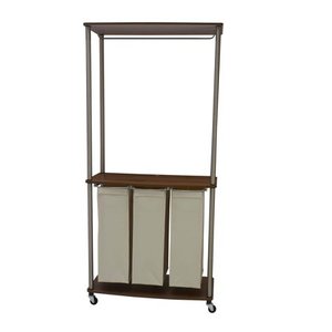 lot 2051 image: Household Essentials Multicolored PlasticMetalFabric Laundry Center Sorter with Hanging Rod