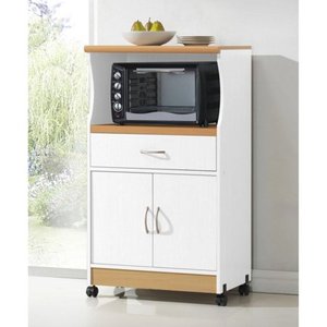 lot 2053 image: HODEDAH IMPORT Microwave Cart, White
