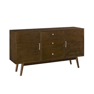lot 2067 image: Mid-Century 60 in. Walnut (Brown) Modern Wood TV Console