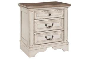 lot 2077 image: Ashley Realym Two-Tone Three Drawer Night Stand