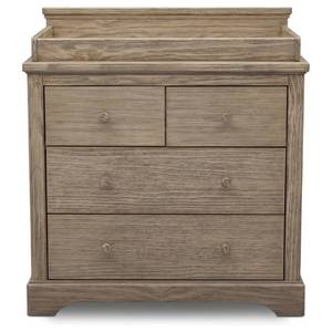 lot 2078 image: Simmons Kids SlumberTime Paloma 4 Drawer Dresser with Changing Top - Rustic Whitewash, White