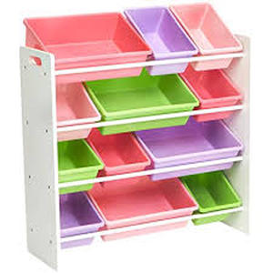 lot 2058 image: Amazonbasics Kids Toy Storage Organizer - Whitepastel