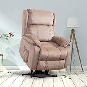 lot 2092 image: Beige Soft Fabric Upholstery Power Lift Chair