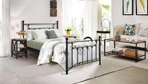 lot 2097 image: VECELO Antique Bed FramePlatform Bed