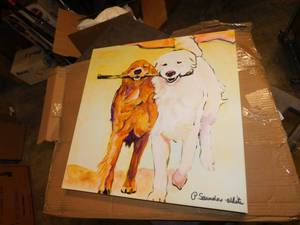 lot 1990 image: Canvas Print On Wood Frame