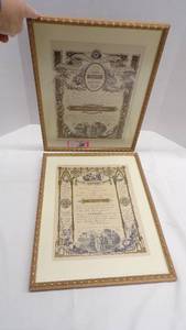 lot 4849 image: Framed Certificates