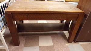 lot 4883 image: Oak Library Desk wDrawer