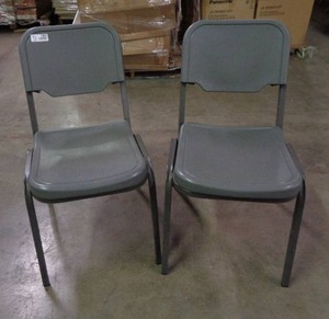 lot 1929 image: Lot of 2 Iceberg Brand Chairs - Gray