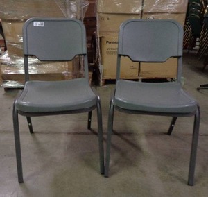 lot 1930 image: Lot of 2 Iceberg Brand Chairs - Gray