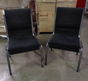 lot 1980 image: Lot of 2 Fellowship Chair Brand Chairs - Black