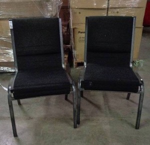 lot 1982 image: Lot of 2 Fellowship Chair Brand Chairs - Black