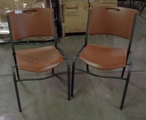 lot 2008 image: Set of 2 Lifetime Brand Chairs - Brown