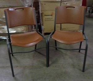 lot 2009 image: Set of 2 Lifetime Brand Chairs - Brown