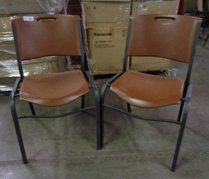 lot 2011 image: Set of 2 Lifetime Brand Chairs - Brown