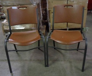 lot 2012 image: Set of 2 Lifetime Brand Chairs - Brown