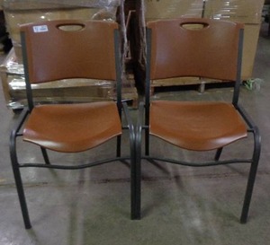 lot 2016 image: Set of 2 Lifetime Brand Chairs - Brown