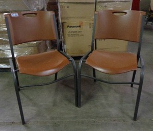 lot 2018 image: Set of 2 Lifetime Brand Chairs - Brown