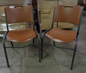lot 2020 image: Set of 2 Lifetime Brand Chairs - Brown