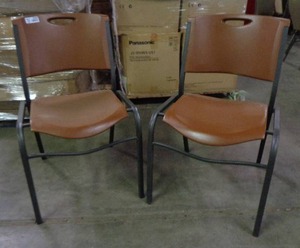 lot 2022 image: Set of 2 Lifetime Brand Chairs - Brown