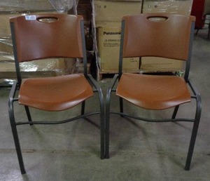 lot 2024 image: Set of 2 Lifetime Brand Chairs - Brown