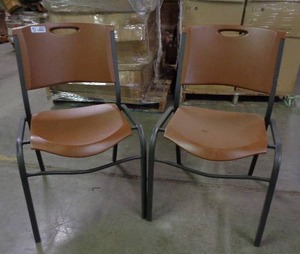 lot 2025 image: Set of 2 Lifetime Brand Chairs - Brown