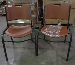 lot 2029 image: Set of 2 Lifetime Brand Chairs - Brown
