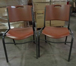lot 2036 image: Set of 2 Lifetime Brand Chairs - Brown