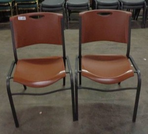 lot 2010 image: Set of 2 Lifetime Brand Chairs - Brown