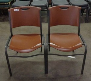 lot 2013 image: Set of 2 Lifetime Brand Chairs - Brown