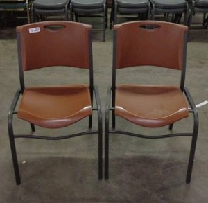 lot 2014 image: Set of 2 Lifetime Brand Chairs - Brown