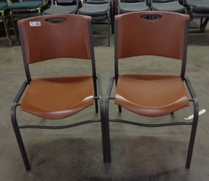 lot 2017 image: Set of 2 Lifetime Brand Chairs - Brown