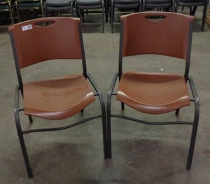 lot 2019 image: Set of 2 Lifetime Brand Chairs - Brown