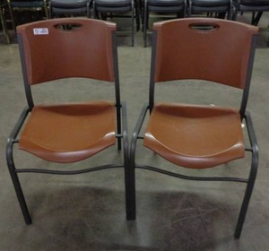 lot 2021 image: Set of 2 Lifetime Brand Chairs - Brown
