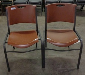 lot 2023 image: Set of 2 Lifetime Brand Chairs - Brown